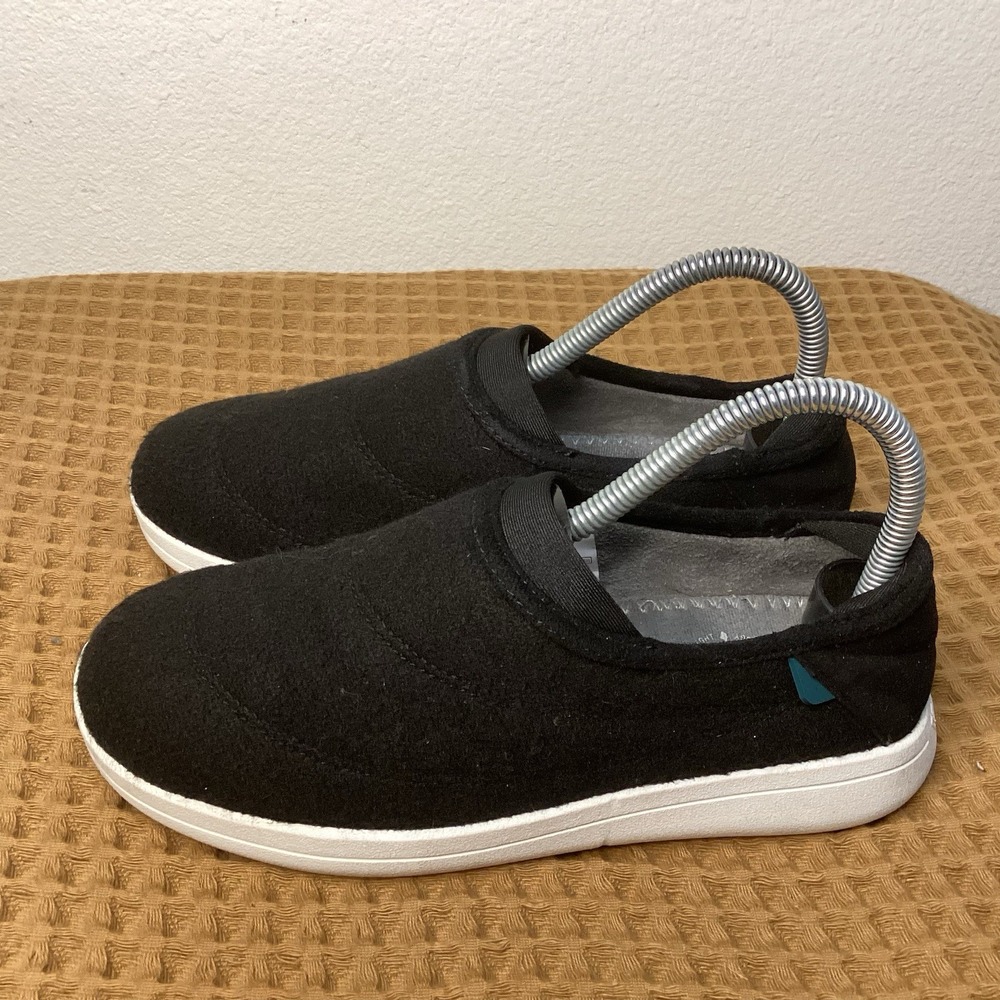 Vessi Sunday Slip On Slippers Womens Sz 6 Black Wool Comfort